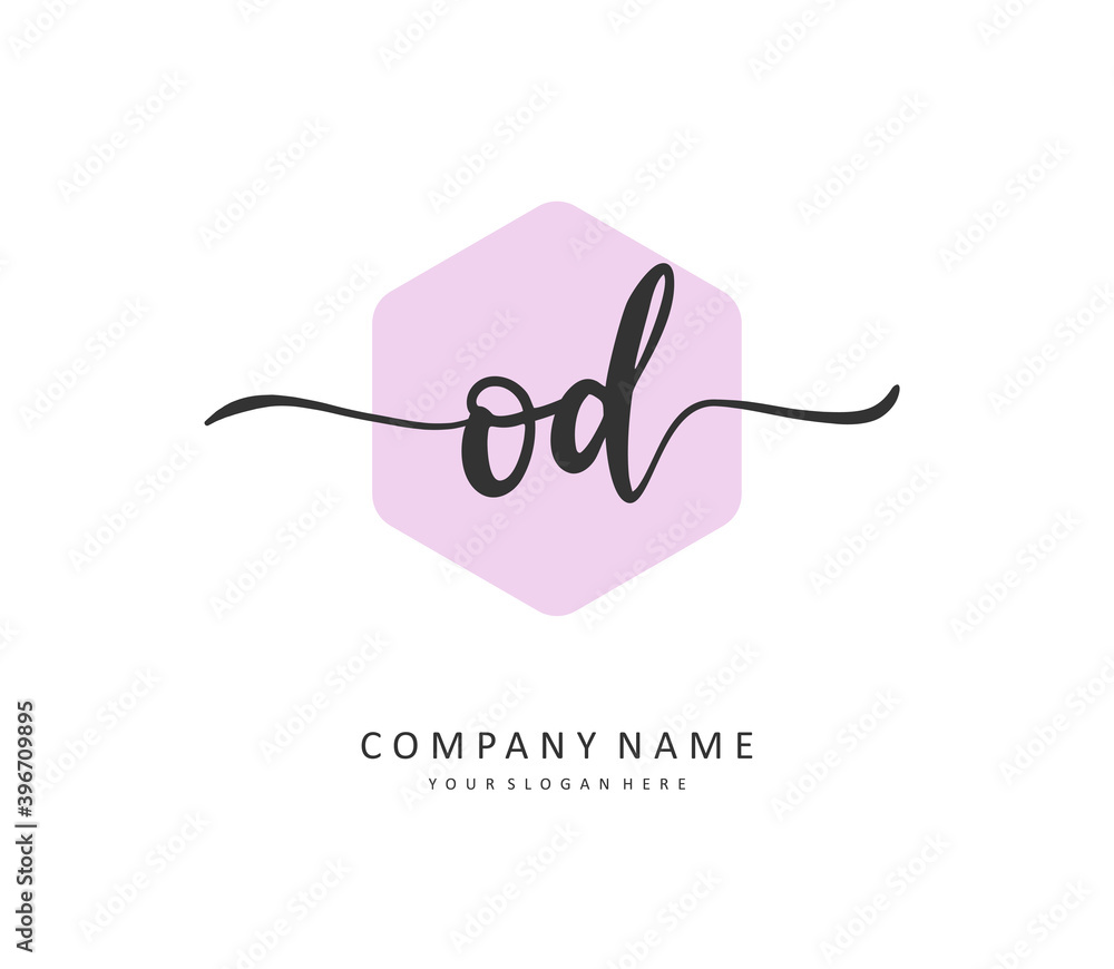 OD Initial letter handwriting and signature logo. A concept handwriting initial logo with template element. OD Initial letter handwriting and signature logo. A concept handwriting initial logo with template element.