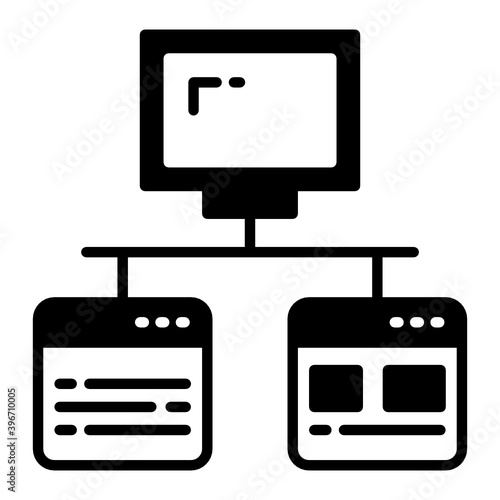 Website Indexing Concept, Deep Link SEO Digital Marketing Vector Glyph Icon Design, Cloud computing and Internet hosting services Symbol on White background 