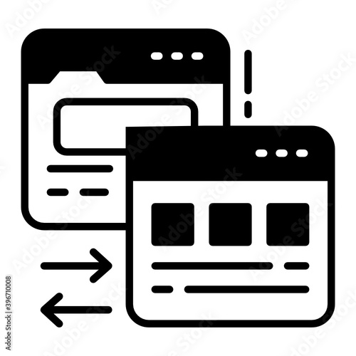 Server Redirect Vector Glyph Icon Design, Cloud computing and Internet hosting services Symbol on White background, URL Forwarding Concept, 