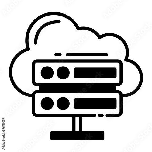 Clustered hosting Vector Glyph Icon Design, Cloud computing and Internet hosting services Symbol on White background, proxy cloud server concept, 