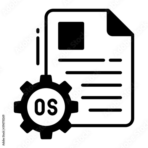 Os Interface Vector Glyph Icon Design, Cloud computing and Internet hosting services Symbol on White background. Operating System File Concept 