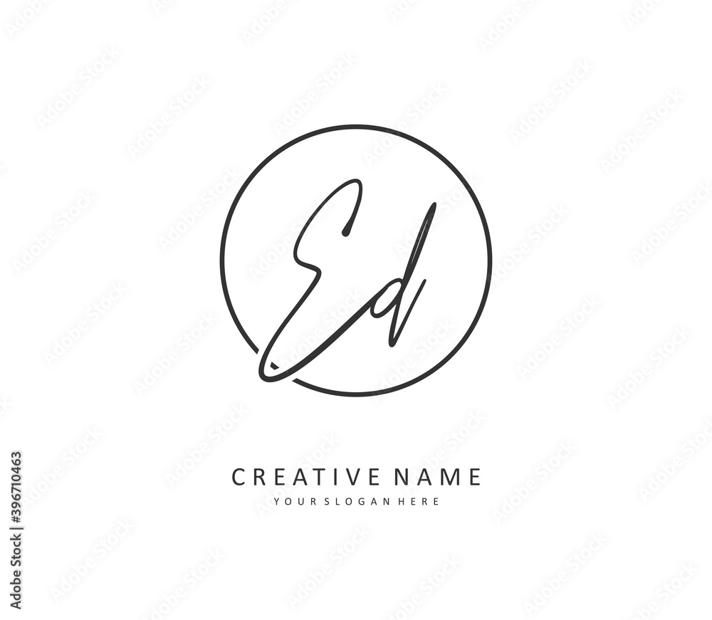 ED Initial letter handwriting and signature logo. A concept handwriting initial logo with template element. ED Initial letter handwriting and signature logo. A concept handwriting initial logo with template element.