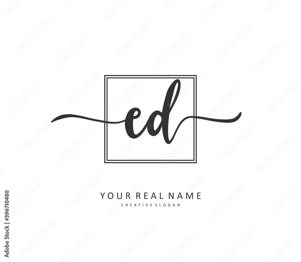 ED Initial letter handwriting and signature logo. A concept handwriting initial logo with template element. ED Initial letter handwriting and signature logo. A concept handwriting initial logo with template element.