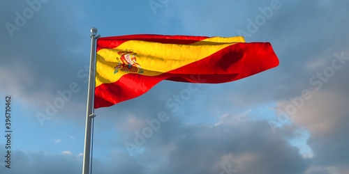 3d rendering of the national flag of the Spain photo