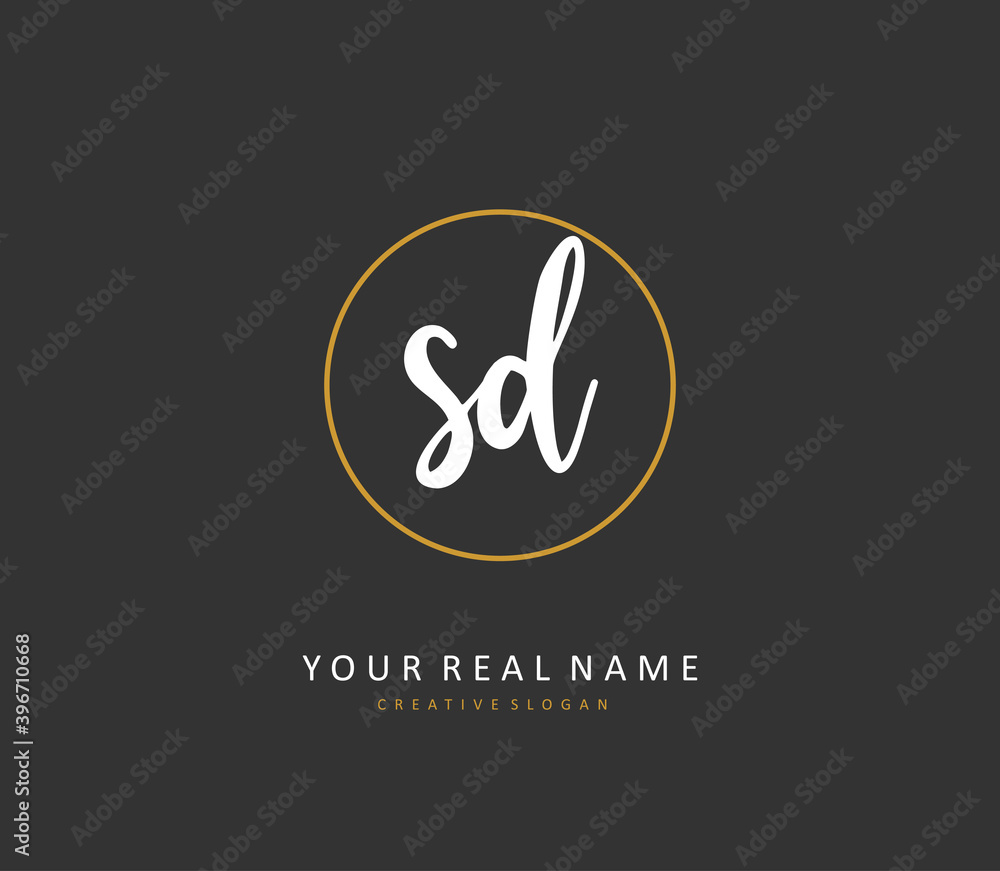 SD Initial letter handwriting and signature logo. A concept handwriting initial logo with template element. SD Initial letter handwriting and signature logo. A concept handwriting initial logo with template element.