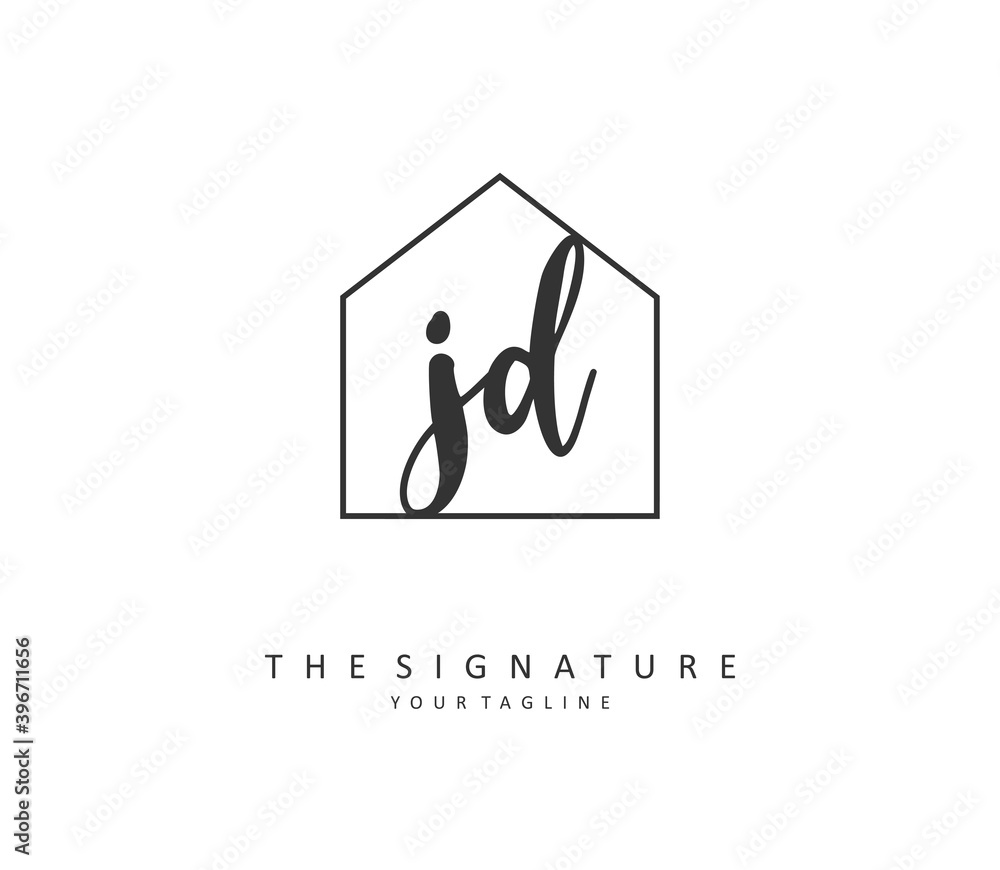 JD Initial letter handwriting and signature logo. A concept handwriting initial logo with template element. JD Initial letter handwriting and signature logo. A concept handwriting initial logo with template element.