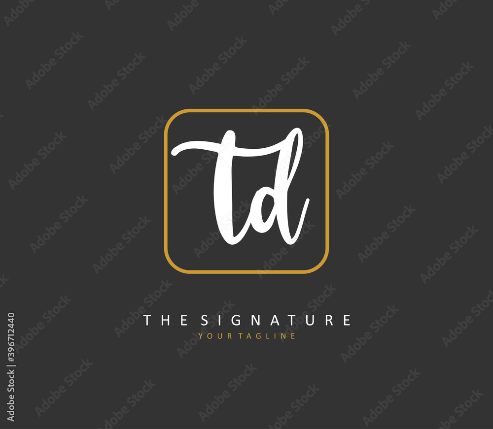 TD Initial letter handwriting and signature logo. A concept handwriting initial logo with template element. TD Initial letter handwriting and signature logo. A concept handwriting initial logo with template element.