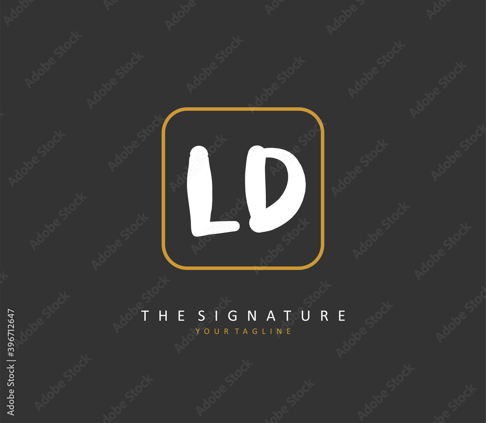 LD Initial letter handwriting and signature logo. A concept handwriting initial logo with template element. LD Initial letter handwriting and signature logo. A concept handwriting initial logo with template element.