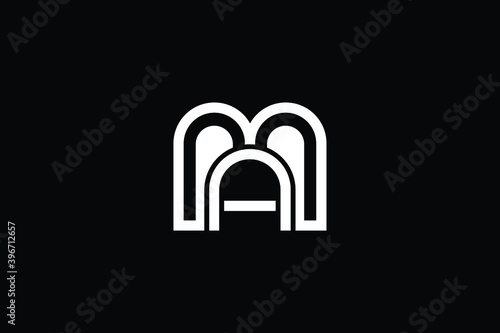 AM logo letter design on luxury background. MA logo monogram initials letter concept. AM icon logo design. MA elegant and Professional letter icon design on black background. AM MA