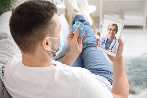 Sick man getting online con...