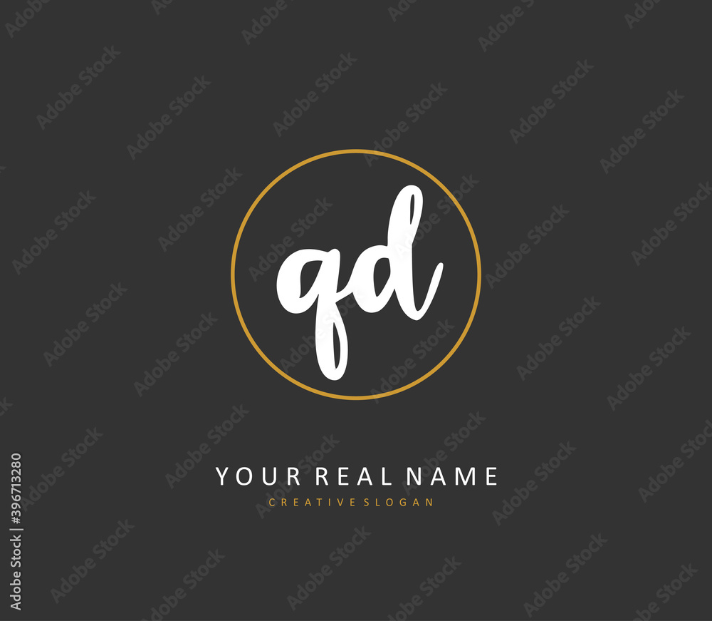 QD Initial letter handwriting and signature logo. A concept handwriting initial logo with template element. QD Initial letter handwriting and signature logo. A concept handwriting initial logo with template element.