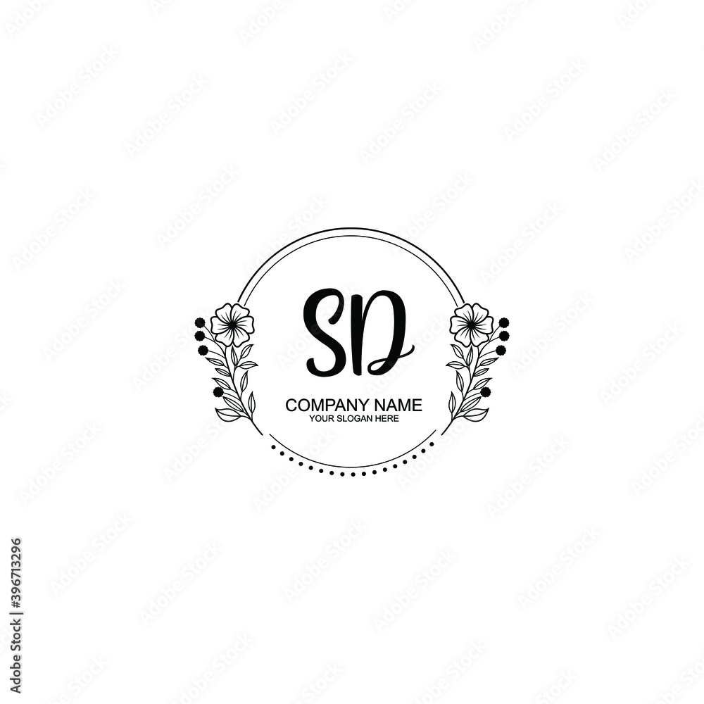 Initial SD Handwriting, Wedding Monogram Logo Design, Modern Minimalistic and Floral templates for Invitation cards Initial SD Handwriting, Wedding Monogram Logo Design, Modern Minimalistic and Floral templates for Invitation cards