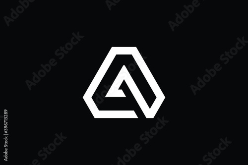 AQ logo letter design on luxury background. QA logo monogram initials letter concept. AQ icon logo design. QA elegant and Professional letter icon design on black background. AQ QA