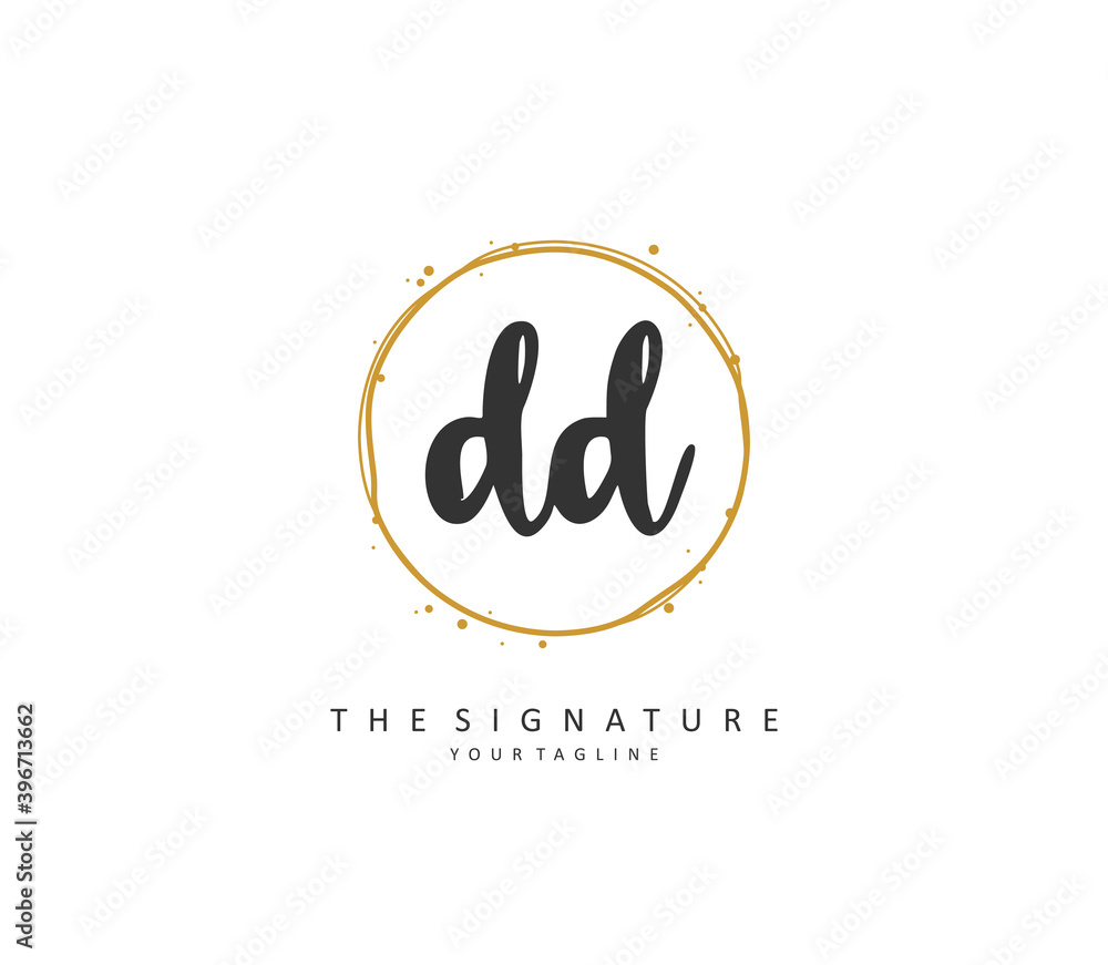 DD Initial letter handwriting and signature logo. A concept handwriting initial logo with template element. DD Initial letter handwriting and signature logo. A concept handwriting initial logo with template element.