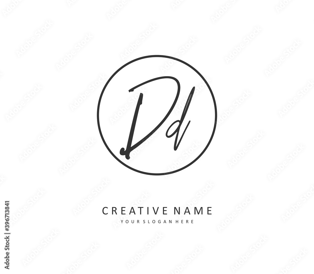 DD Initial letter handwriting and signature logo. A concept handwriting initial logo with template element. DD Initial letter handwriting and signature logo. A concept handwriting initial logo with template element.