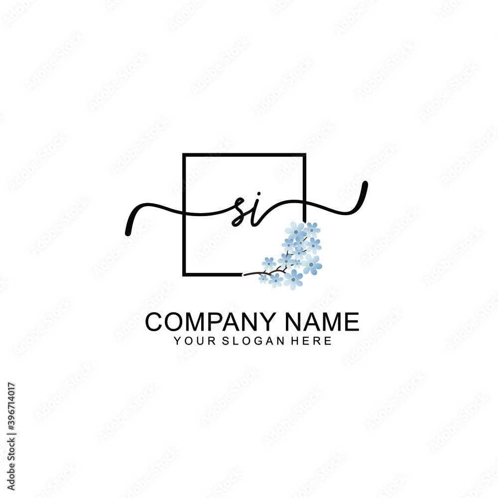 Initial SI Handwriting, Wedding Monogram Logo Design, Modern Minimalistic and Floral templates for Invitation cards Initial SI Handwriting, Wedding Monogram Logo Design, Modern Minimalistic and Floral templates for Invitation cards