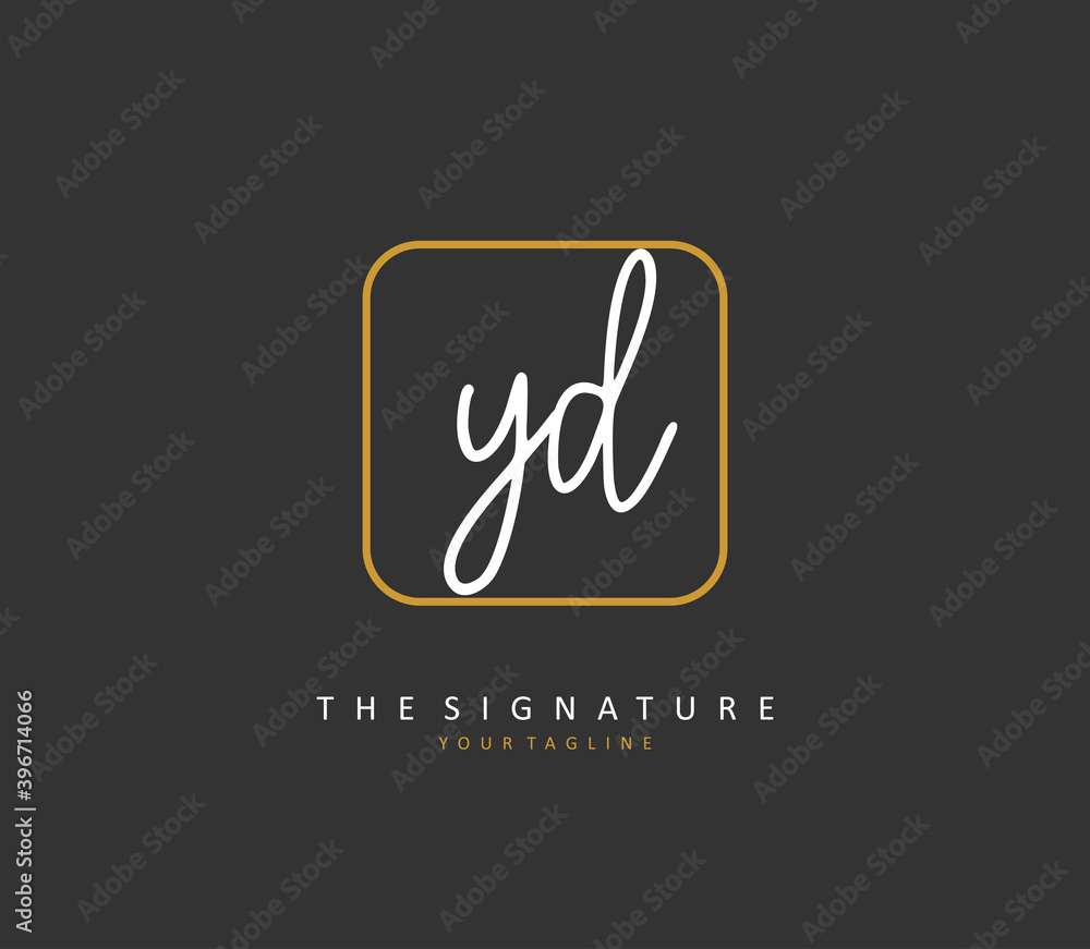 YD Initial letter handwriting and signature logo. A concept handwriting initial logo with template element. YD Initial letter handwriting and signature logo. A concept handwriting initial logo with template element.