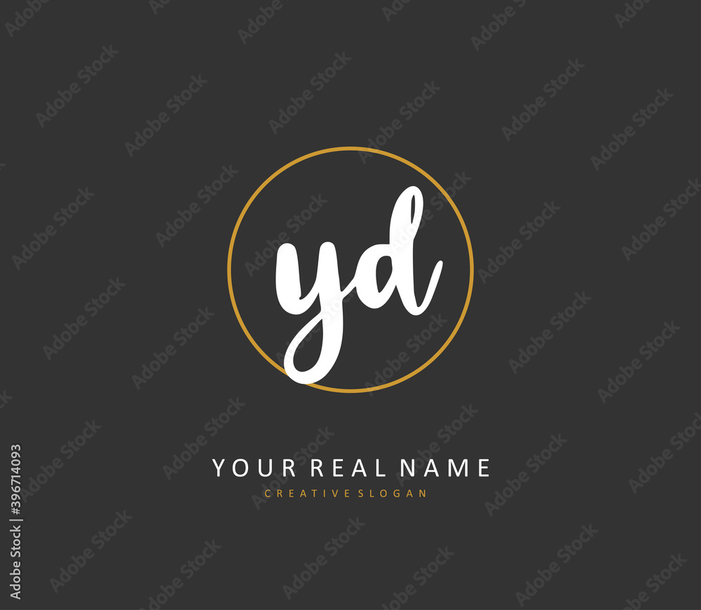 YD Initial letter handwriting and signature logo. A concept handwriting initial logo with template element. YD Initial letter handwriting and signature logo. A concept handwriting initial logo with template element.