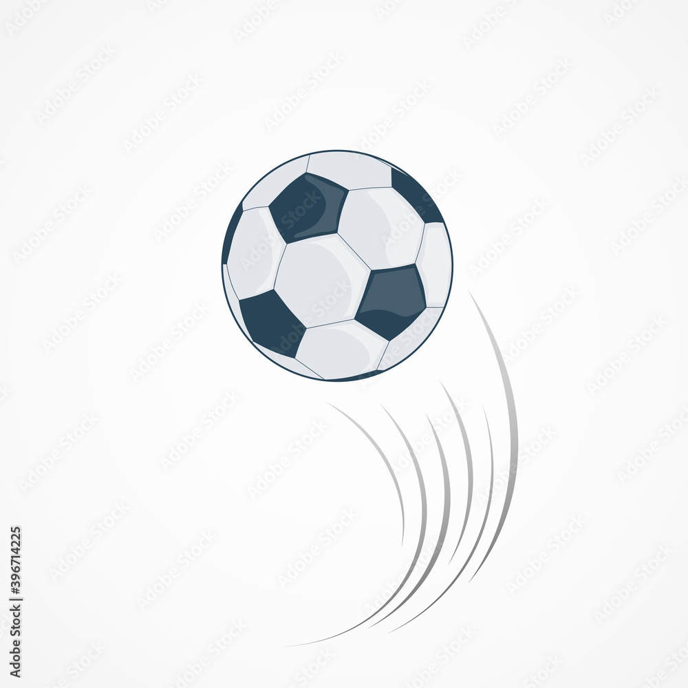 Obraz premium Flying soccer ball icon. Isolated on white background.