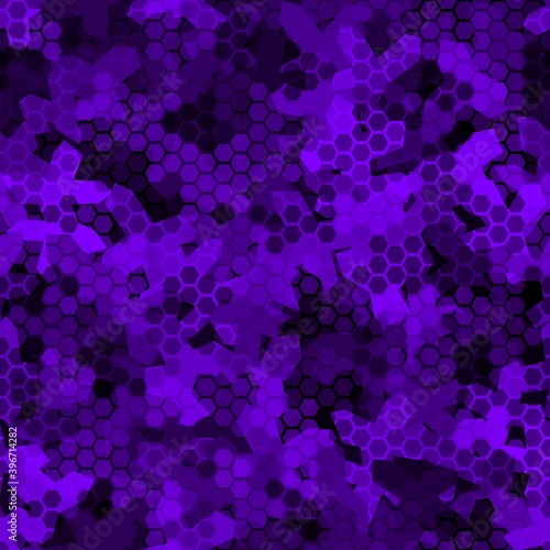 Seamless digital urban night camo texture for army or hunting textile print