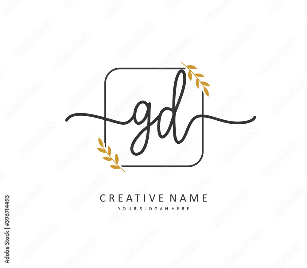 GD Initial letter handwriting and signature logo. A concept handwriting initial logo with template element. GD Initial letter handwriting and signature logo. A concept handwriting initial logo with template element.