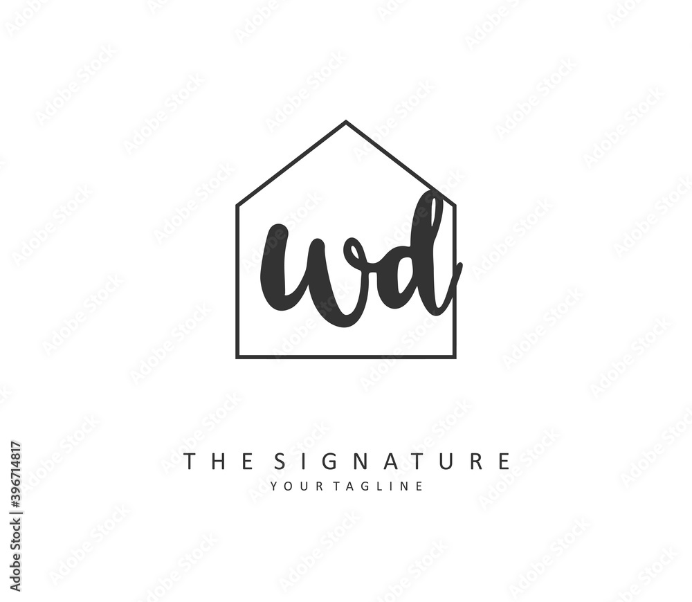 WD Initial letter handwriting and signature logo. A concept handwriting initial logo with template element. WD Initial letter handwriting and signature logo. A concept handwriting initial logo with template element.