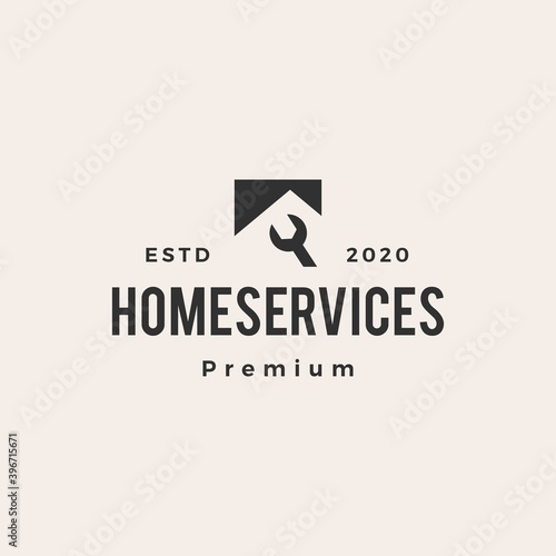 house home service hipster vintage logo vector icon illustration