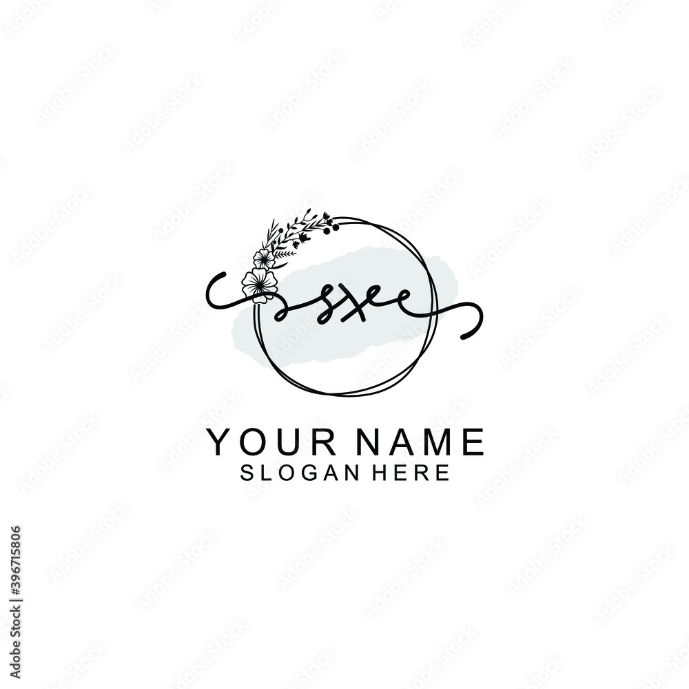 Initial SX Handwriting, Wedding Monogram Logo Design, Modern Minimalistic and Floral templates for Invitation cards