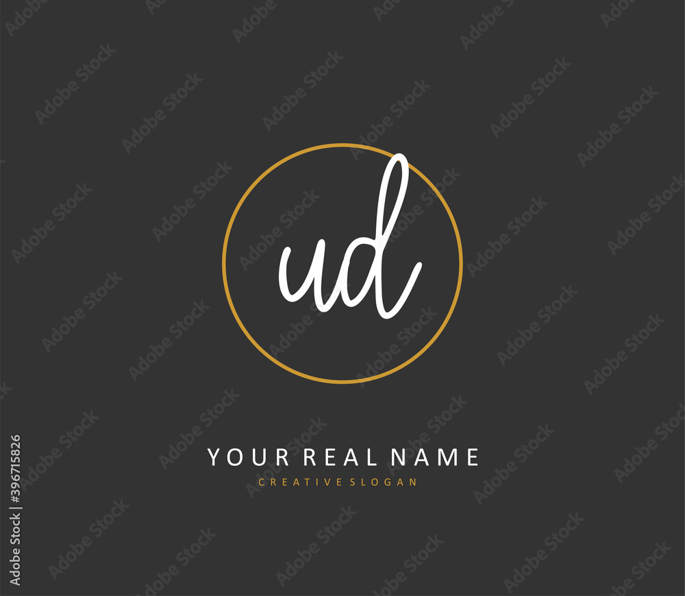 UD Initial letter handwriting and signature logo. A concept handwriting initial logo with template element. UD Initial letter handwriting and signature logo. A concept handwriting initial logo with template element.