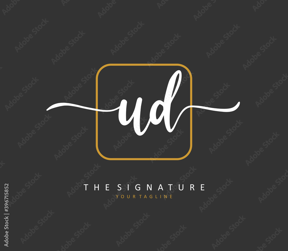 UD Initial letter handwriting and signature logo. A concept handwriting initial logo with template element. UD Initial letter handwriting and signature logo. A concept handwriting initial logo with template element.