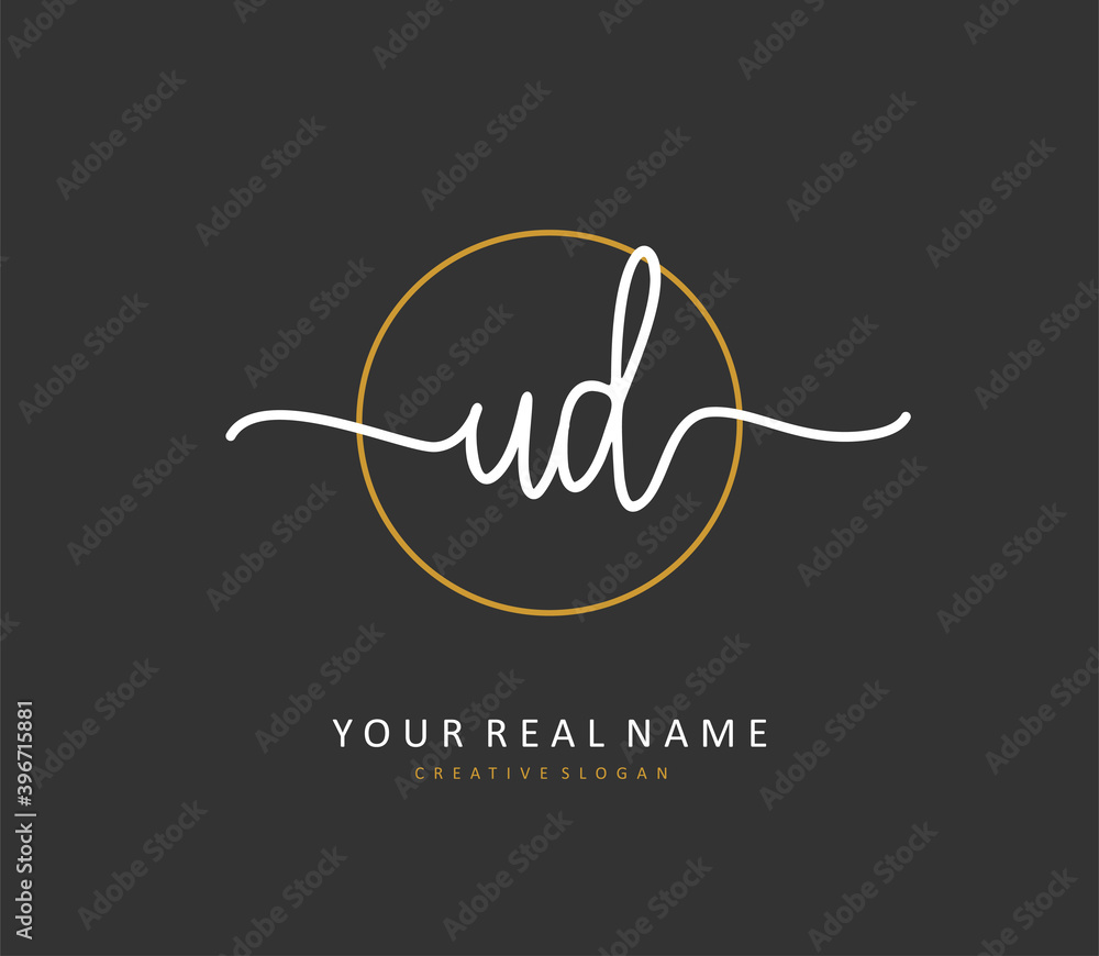 UD Initial letter handwriting and signature logo. A concept handwriting initial logo with template element. UD Initial letter handwriting and signature logo. A concept handwriting initial logo with template element.