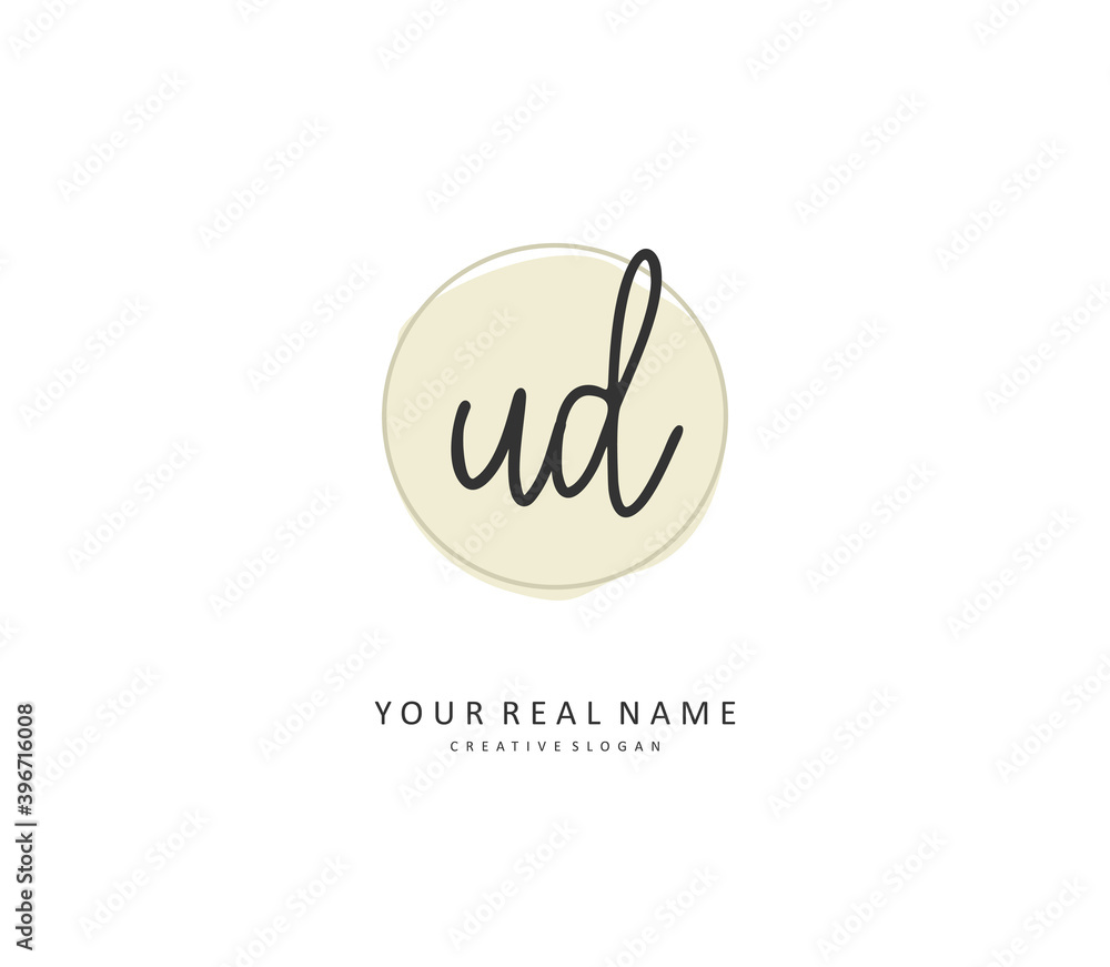 UD Initial letter handwriting and signature logo. A concept handwriting initial logo with template element. UD Initial letter handwriting and signature logo. A concept handwriting initial logo with template element.