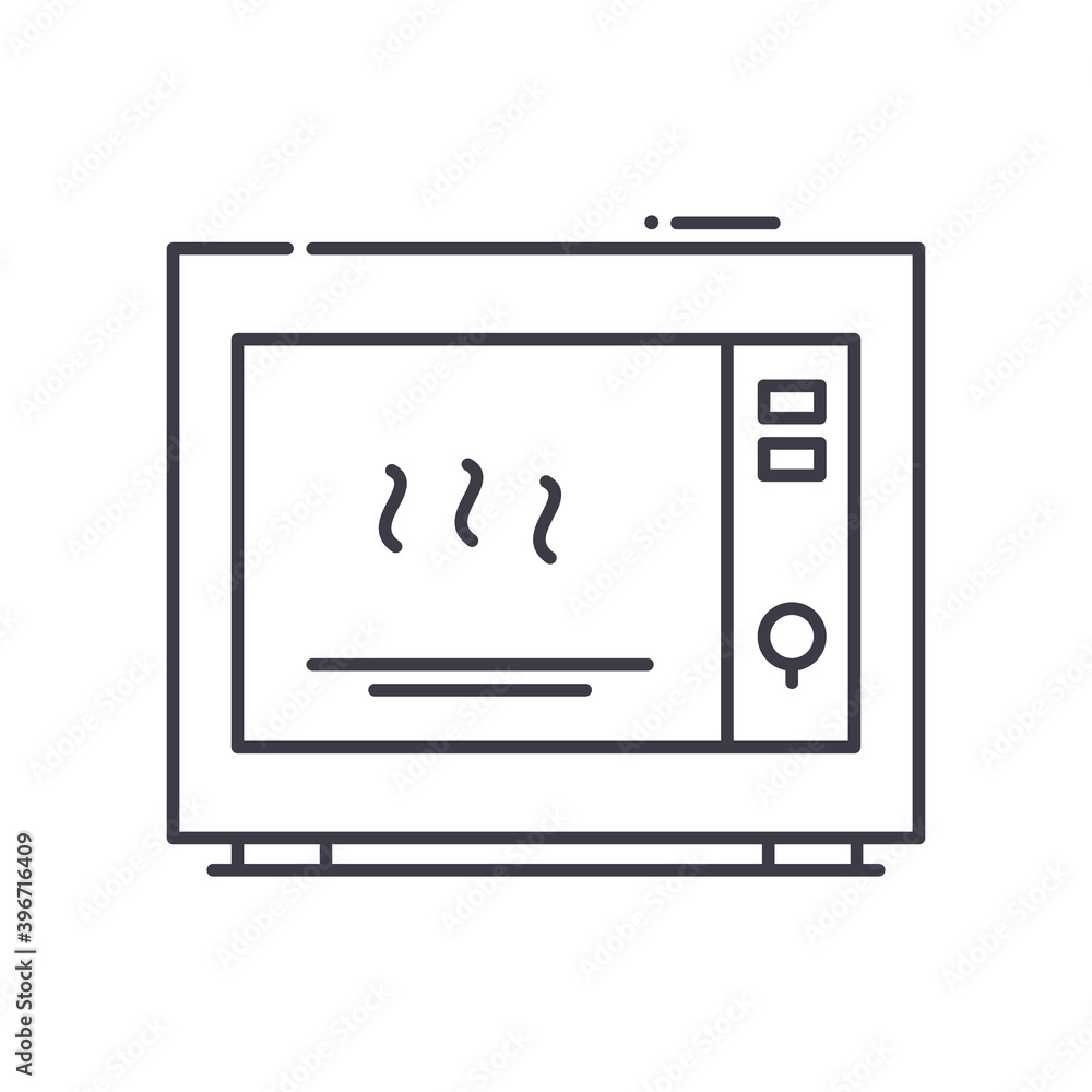Microwave oven concept icon, linear isolated illustration, thin line vector, web design sign, outline concept symbol with editable stroke on white background. Microwave oven concept icon, linear isolated illustration, thin line vector, web design sign, outline concept symbol with editable stroke on white background.