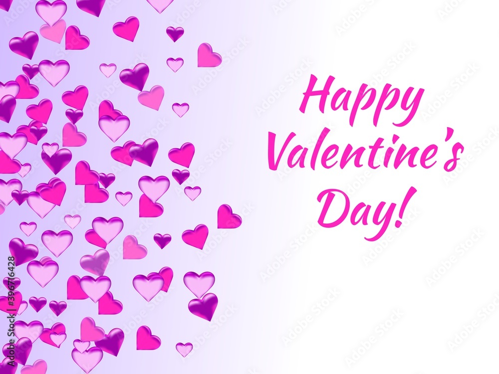 Happy valentines day hearts on color background Happy valentines day hearts on color background