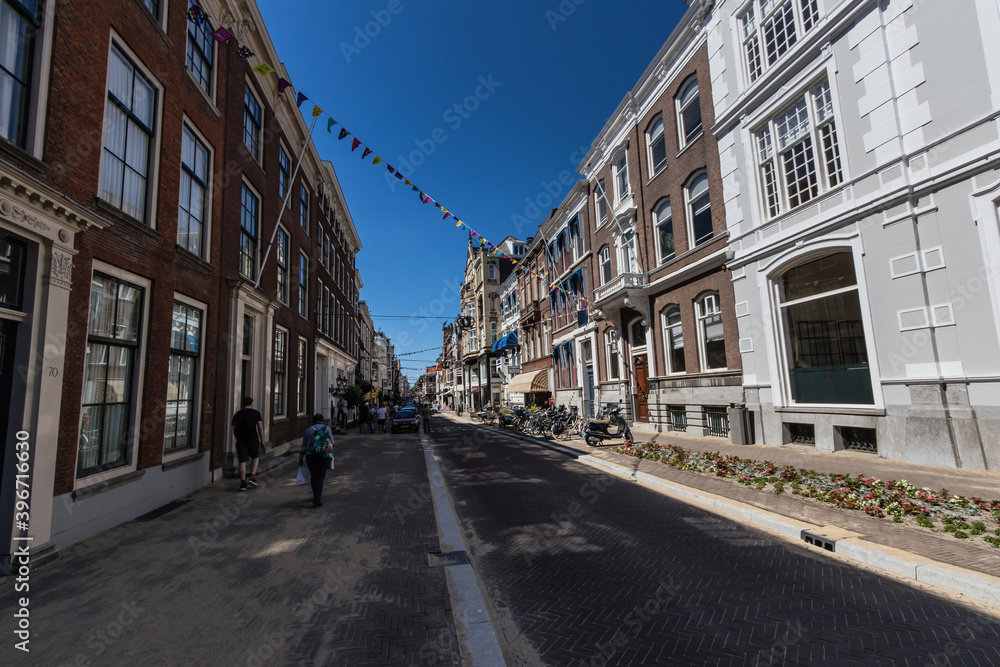 The view of Noordeinde Street in The Hague, The Netherlands