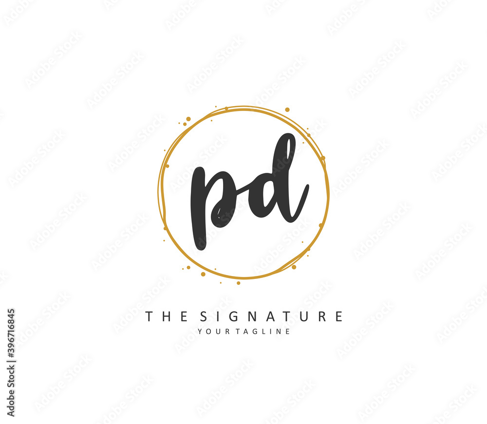 PD Initial letter handwriting and signature logo. A concept handwriting initial logo with template element. PD Initial letter handwriting and signature logo. A concept handwriting initial logo with template element.