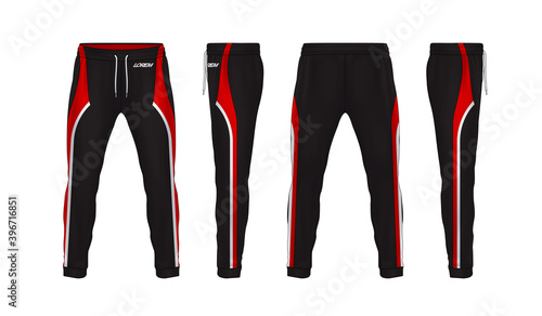 sport sweatpants design template,pants fashion vector illustration,fitness leggings.