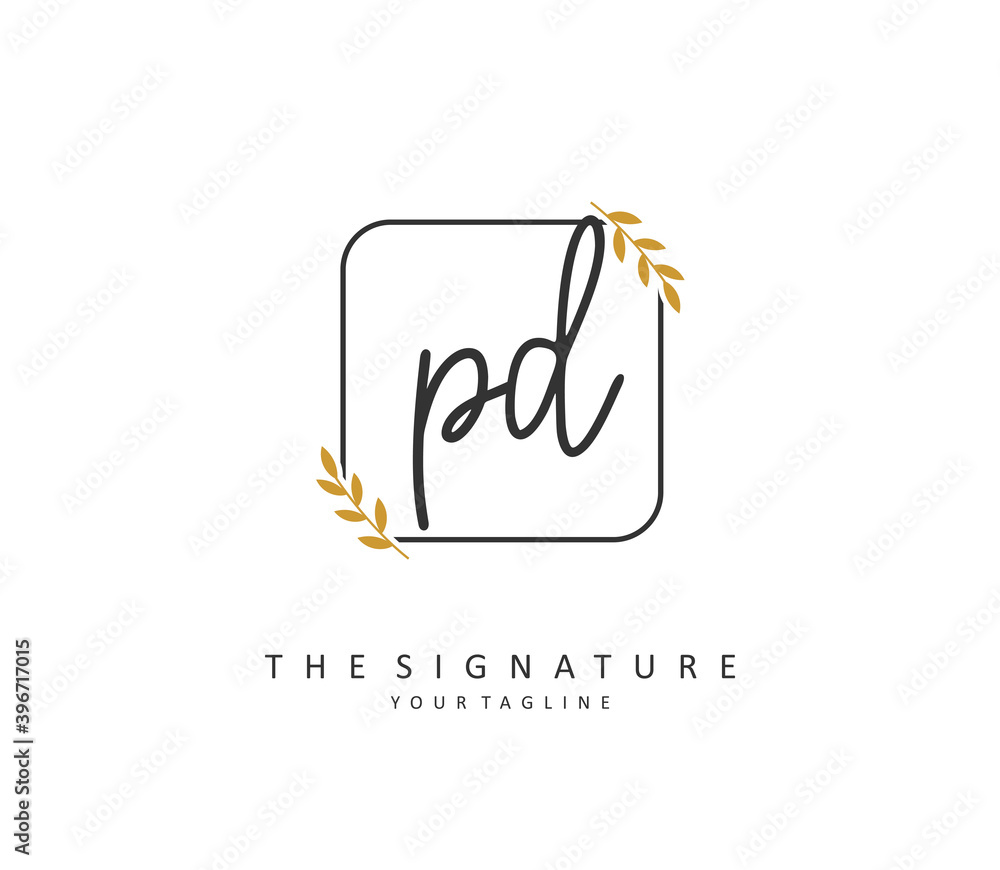 PD Initial letter handwriting and signature logo. A concept handwriting initial logo with template element. PD Initial letter handwriting and signature logo. A concept handwriting initial logo with template element.