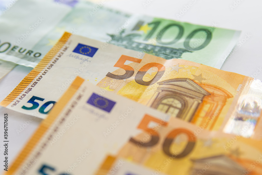 Euro banknotes isolated over white with clipping path Euro banknotes isolated over white with clipping path