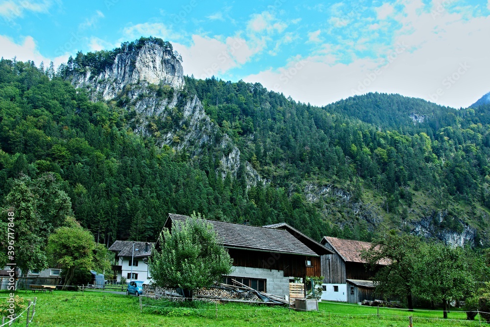 Austria-View from the village of Loruns in the Montafon valley