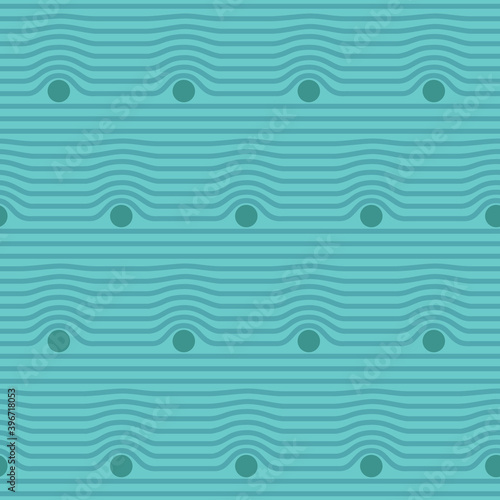 Seamless geometric pattern with stripes, balls. Vector design for web banner, business presentation, brand package, fabric, print, wallpaper.