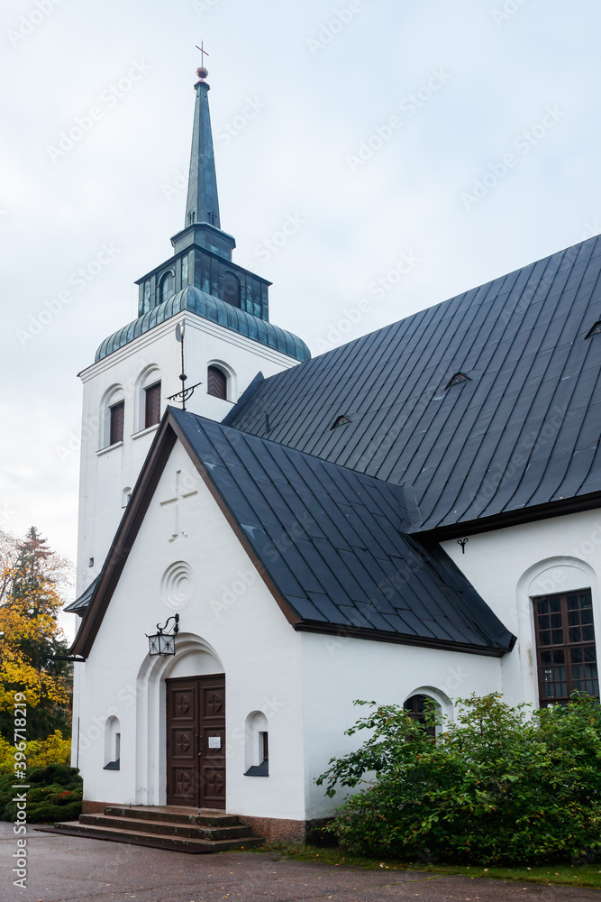 Beautiful white church of Valkeala in Kouvola, Finland Beautiful white church of Valkeala in Kouvola, Finland