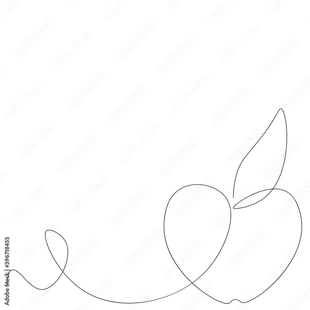 Apple fruit on white background. Vector illustration