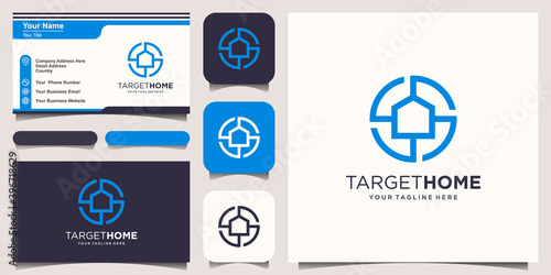 target home Logo designs Template. house combined with target sign.