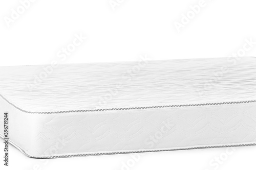 Modern orthopedic mattress on white background