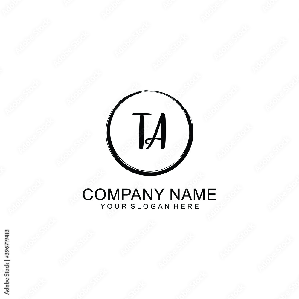 Initial TA Handwriting, Wedding Monogram Logo Design, Modern Minimalistic and Floral templates for Invitation cards Initial TA Handwriting, Wedding Monogram Logo Design, Modern Minimalistic and Floral templates for Invitation cards
