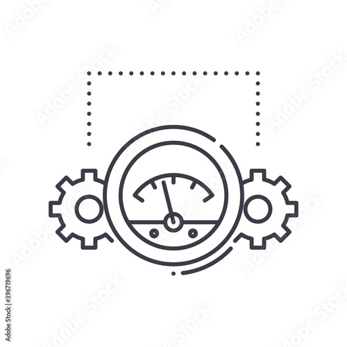 Meter control icon, linear isolated illustration, thin line vector, web design sign, outline concept symbol with editable stroke on white background.