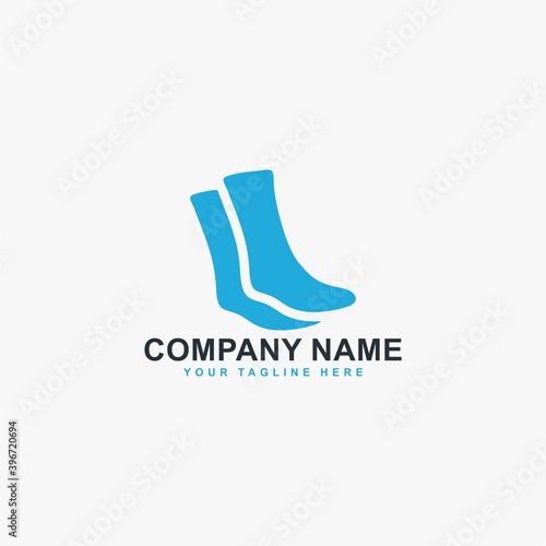 Socks logo design vector. Foot wear logo symbol icon.
