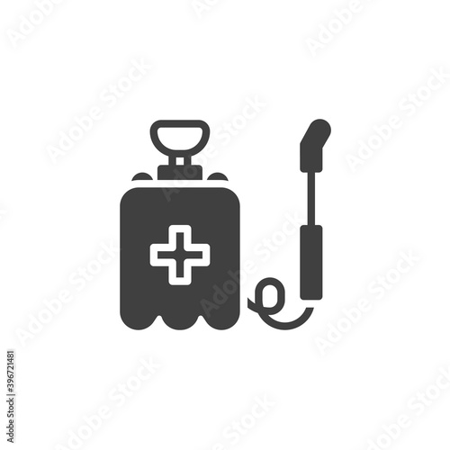 Disinfectant canister vector icon. filled flat sign for mobile concept and web design. Sanitizer pump bottle glyph icon. Coronavirus prevention symbol, logo illustration. Vector graphics