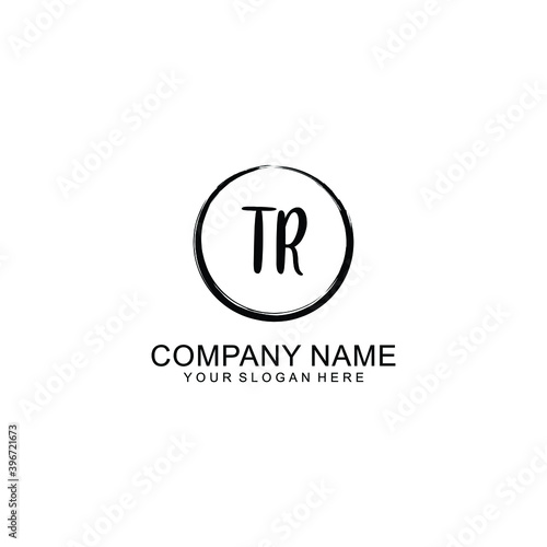 Initial TR Handwriting, Wedding Monogram Logo Design, Modern Minimalistic and Floral templates for Invitation cards